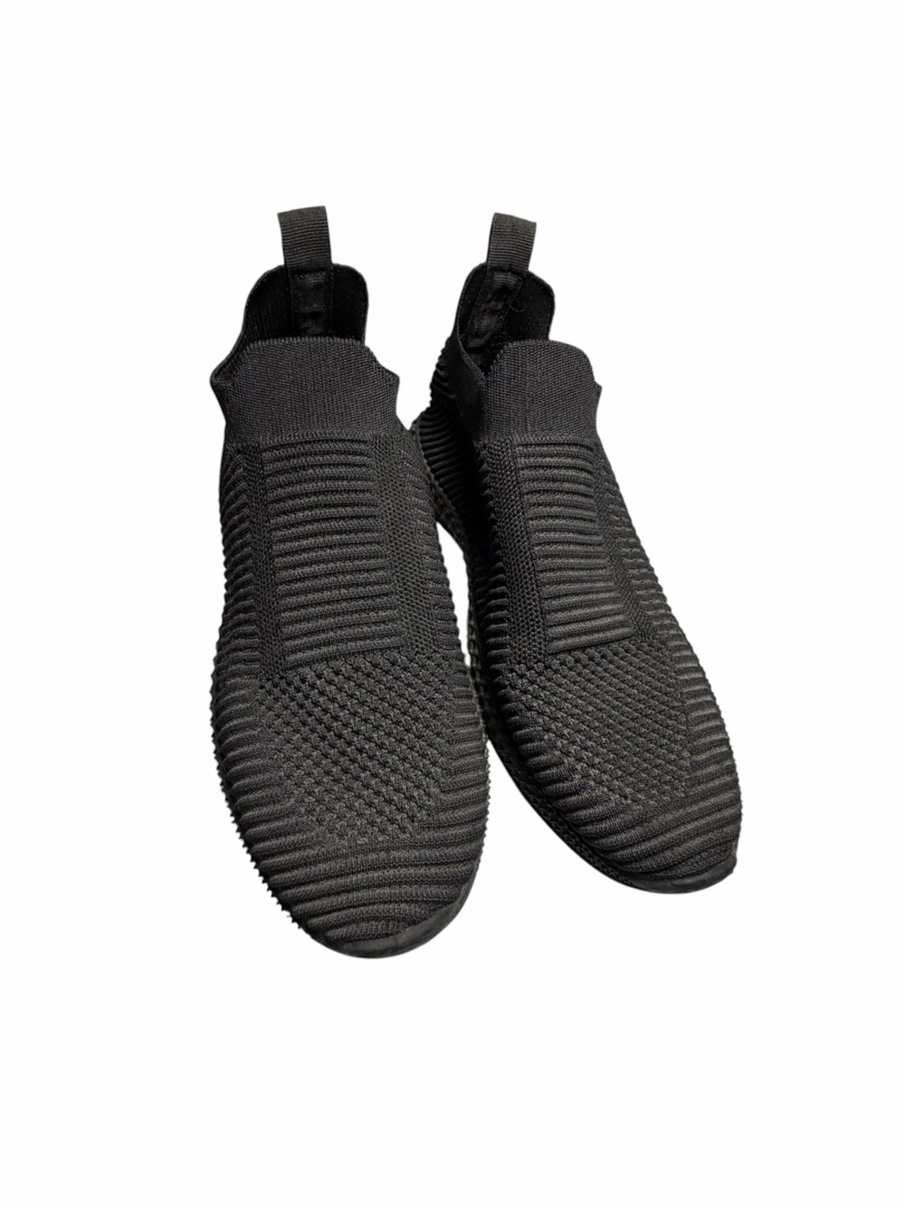 Taxi Womens Slip-On Knit Athletic Sneakers - Black Sz 10